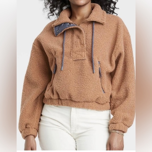 Universal Thread Jackets & Blazers - Quarter Zip Sherpa Sweatshirt Jacket XL - Universal Thread 235Y1 Brown